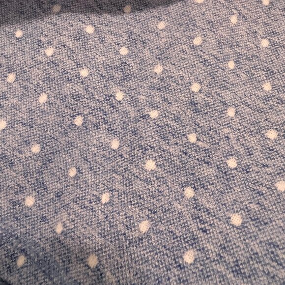 T by Talbots Twist Back Top Size Large Blue and White Jacquard Knit 3/4 Sleeves - Picture 6 of 8